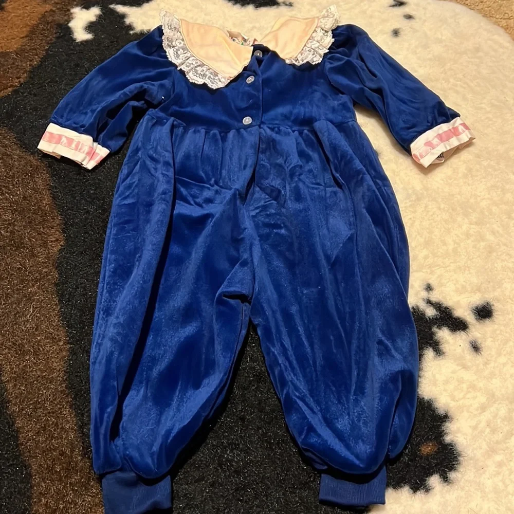 Fancy Pants blue velvet onesie size 24 months